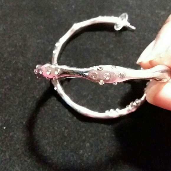 Open Hoop with Crystal - Picture 2 of 2